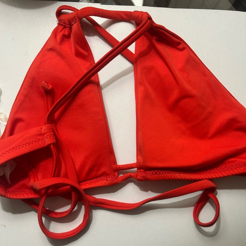 BECCA Bright Coral Triangle Bikini Top